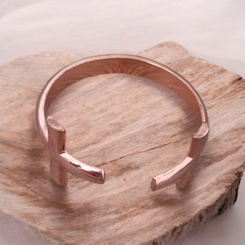 So Good Ladies Rose Gold Fashion Statement Cross Cuff Bracelet
